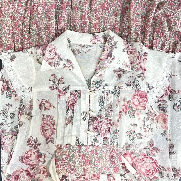 1970’s Vintage Cabbage Rose Cotton Dress [M12] - Picture 7 of 16